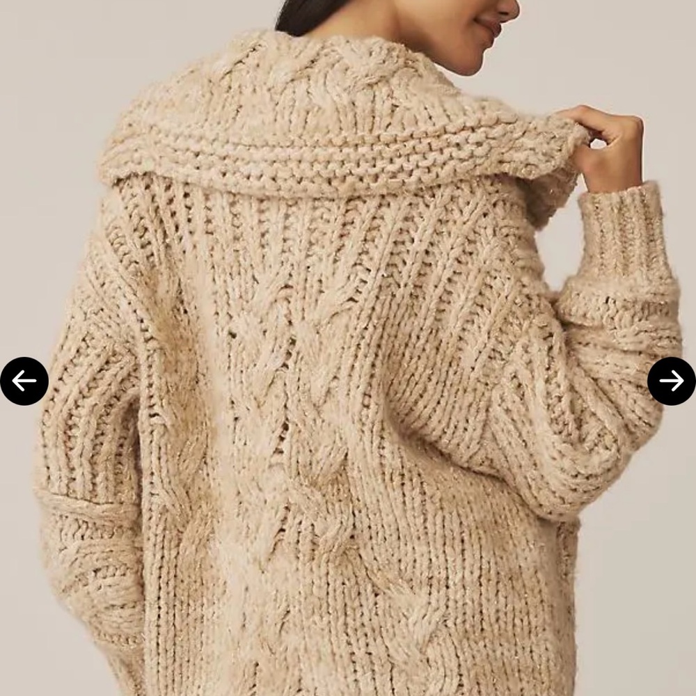 Pilcro Chunky Knit Cardigan in Cream - Picture 3 of 6
